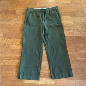 J. Crew Womens Cropped Green Dress Pants Size 4 wide leg